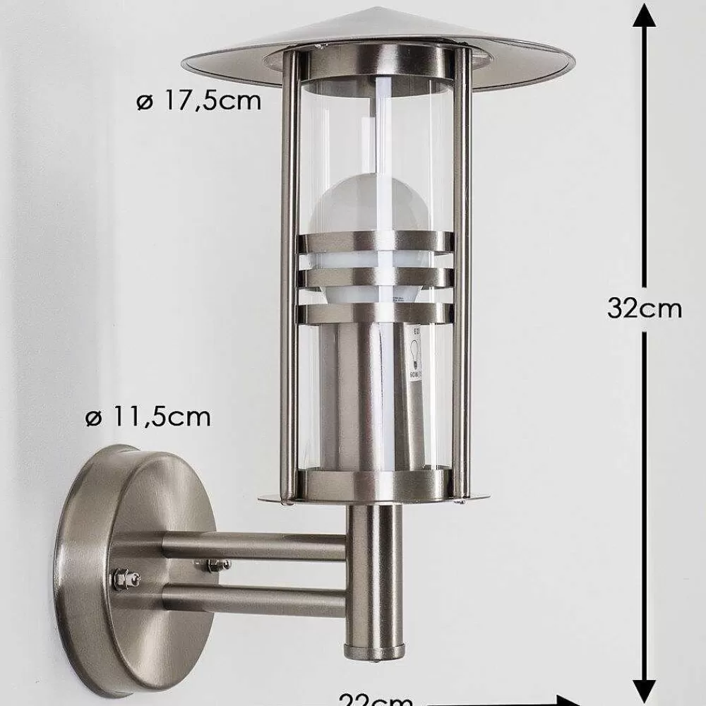 hofstein Applique Exterieure Forli Acier Inoxydable, Transparent, 1 Lumiere