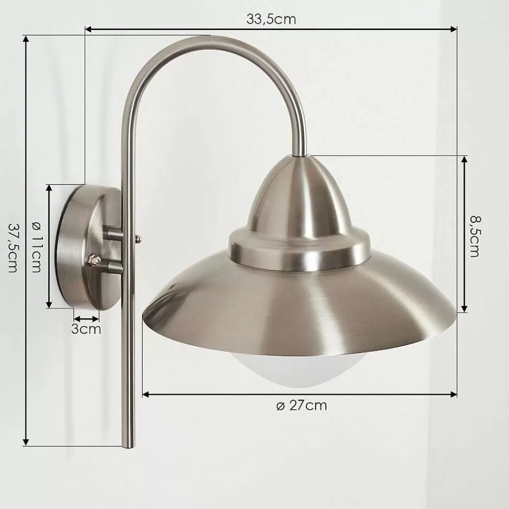 hofstein Applique Murale D'Exterieur Gielas Led Nickel Mat, 1 Lumiere