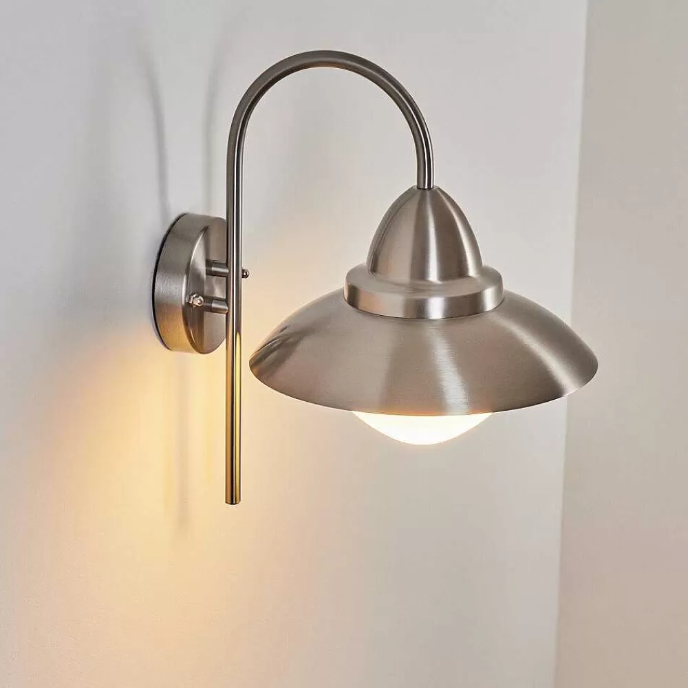 hofstein Applique Murale D'Exterieur Gielas Led Nickel Mat, 1 Lumiere