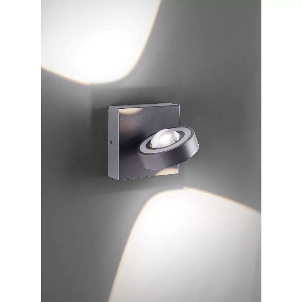 Paul Neuhaus Q-Serie Applique Murale Paul Neuhaus Q-Mia Led Anthracite, 2 Lumieres, Telecommandes