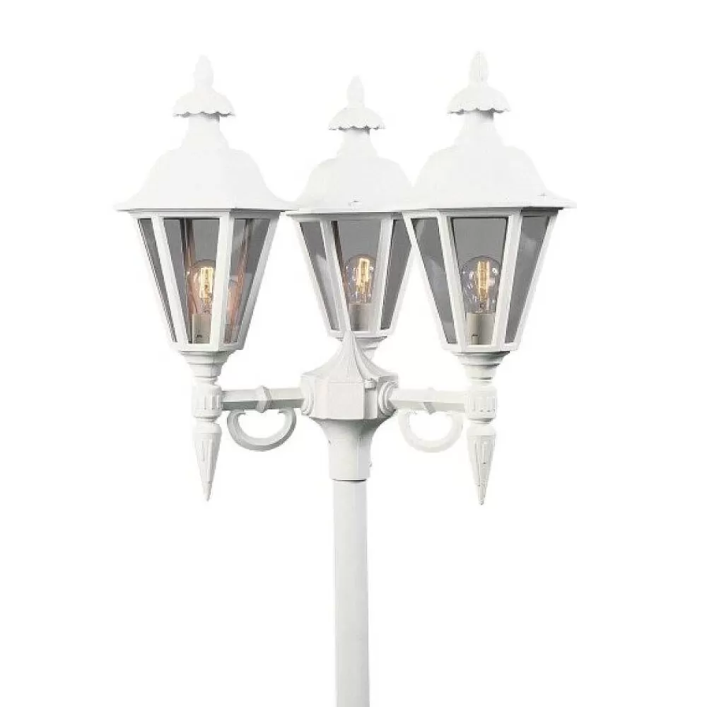 Luminaires Konstsmide Lampadaire Exterieur Konstsmide Pallas Blanc, 3 Lumieres