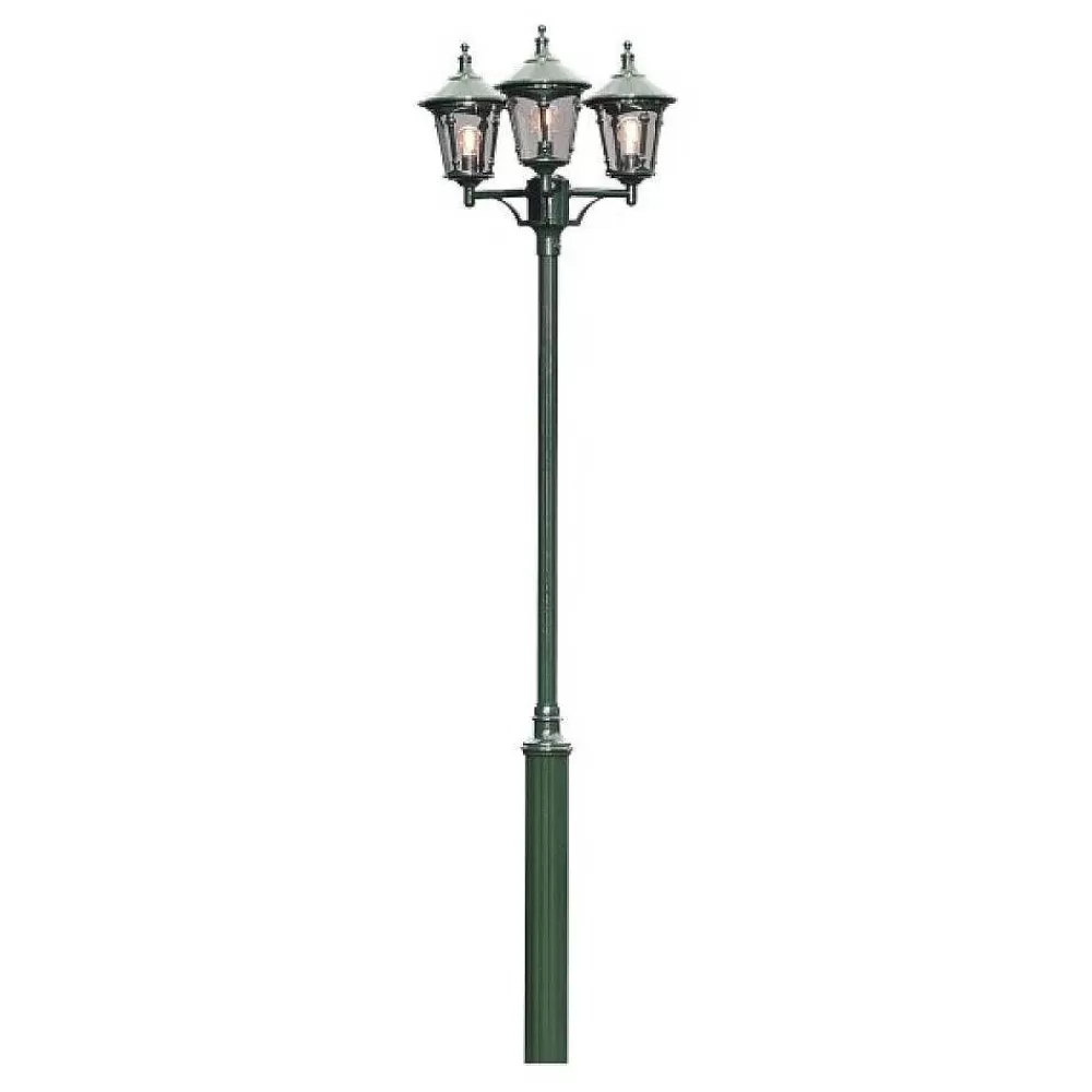 Luminaires Konstsmide Lampadaire Exterieur Konstsmide Virgo Vert, 3 Lumieres