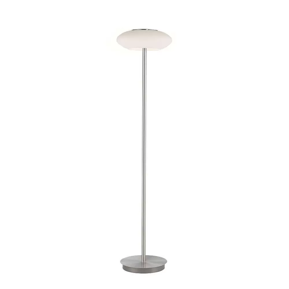 Paul Neuhaus Q-Serie Lampadaire Paul Neuhaus Q-Etienne Led Acier Brosse, 1 Lumiere, Telecommandes