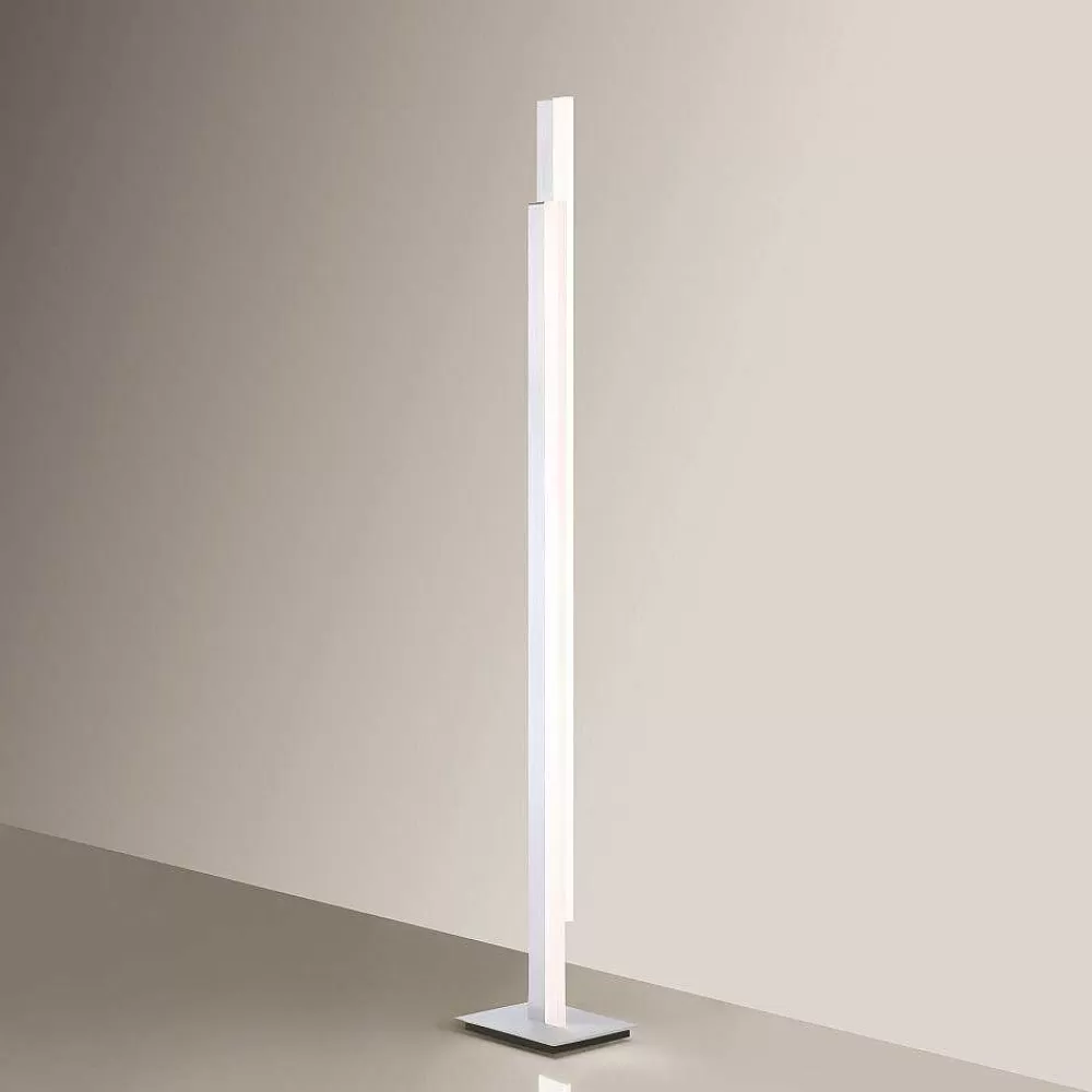 Paul Neuhaus Q-Serie Lampadaire Paul Neuhaus Q-Tower Led Aluminium, 2 Lumieres, Telecommandes