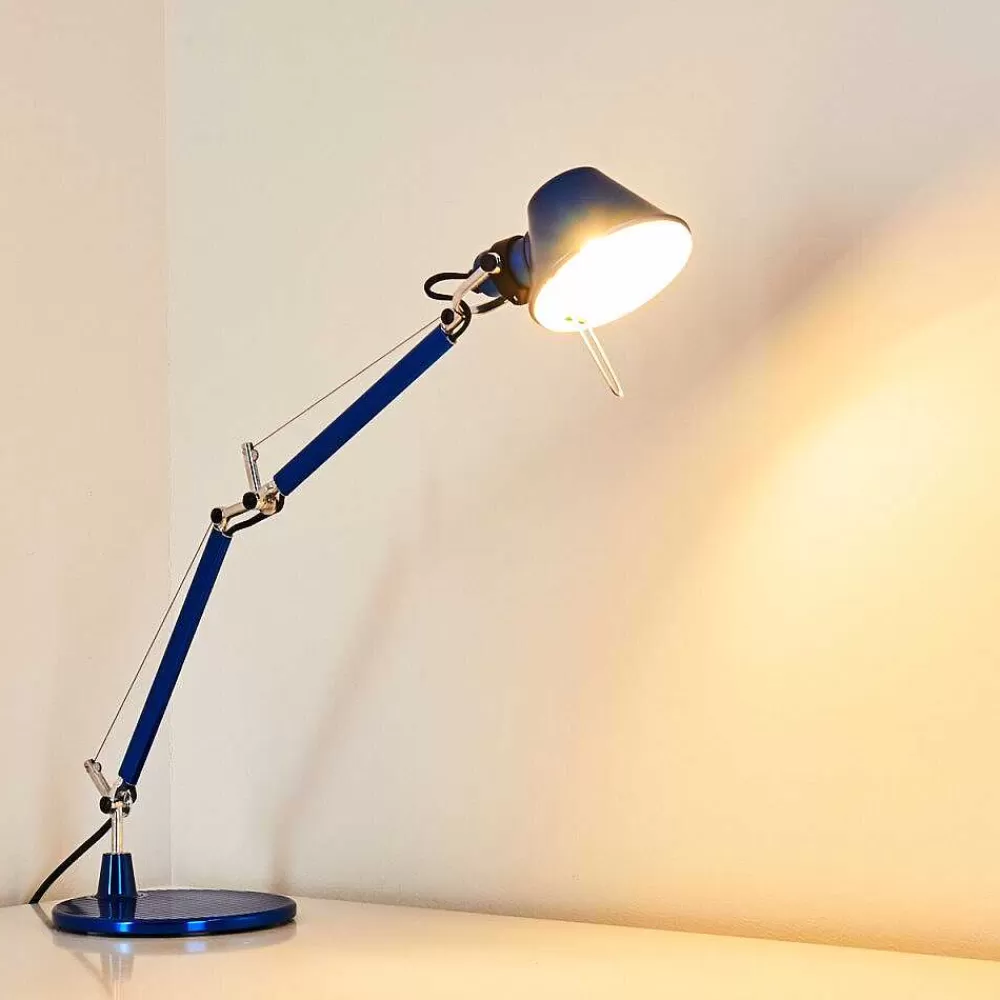 Luminaires Artemide Lampe A Poser Artemide Tolomeo Micro Bleu, 1 Lumiere