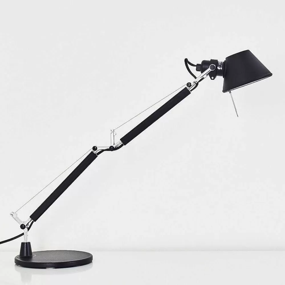 Luminaires Artemide Lampe A Poser Artemide Tolomeo Micro Noir, 1 Lumiere