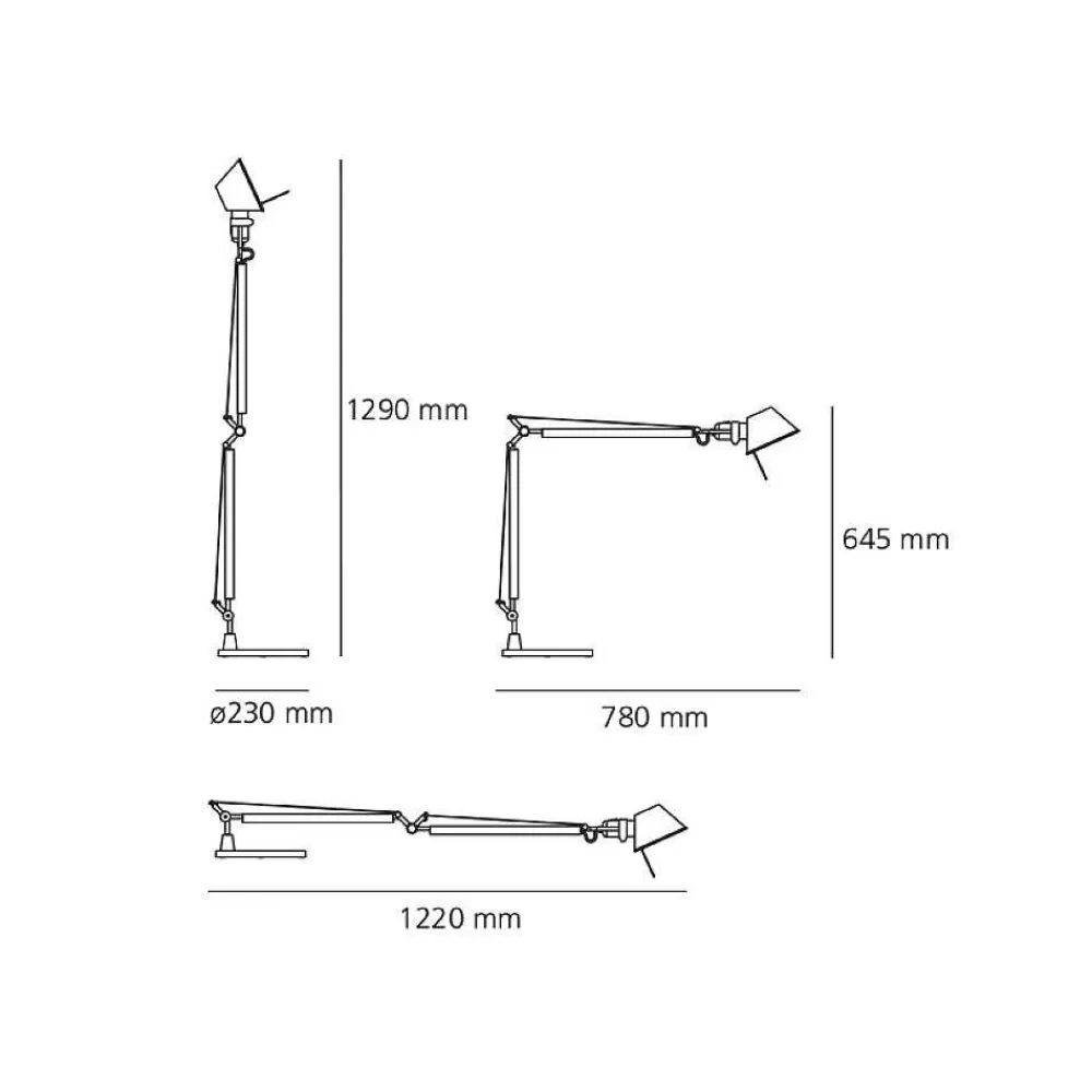 Luminaires Artemide Lampe De Table Artemide Tolomeo Aluminium, 1 Lumiere