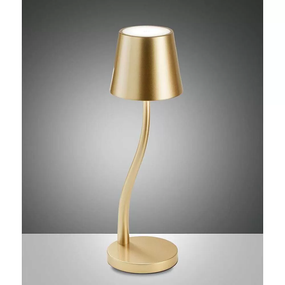 Luminaires Fabas Luce Lampe De Table Fabas-Luce Judy Led Or, 1 Lumiere