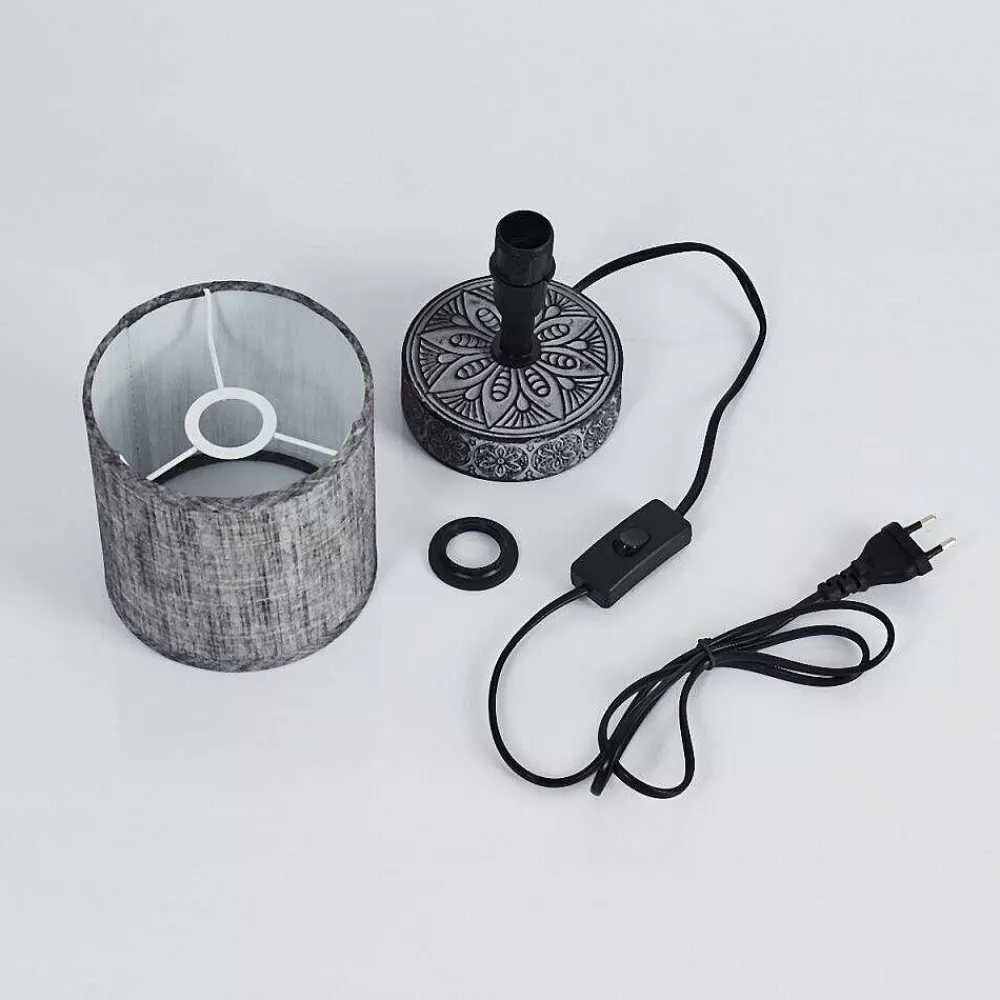 hofstein Lampe De Table Kigombo Gris, Noir, 1 Lumiere