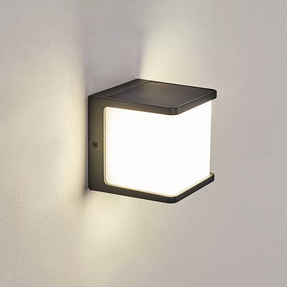 hofstein Lampe Solaires Burseryd Led Anthracite, 1 Lumiere, Detecteur De Mouvement