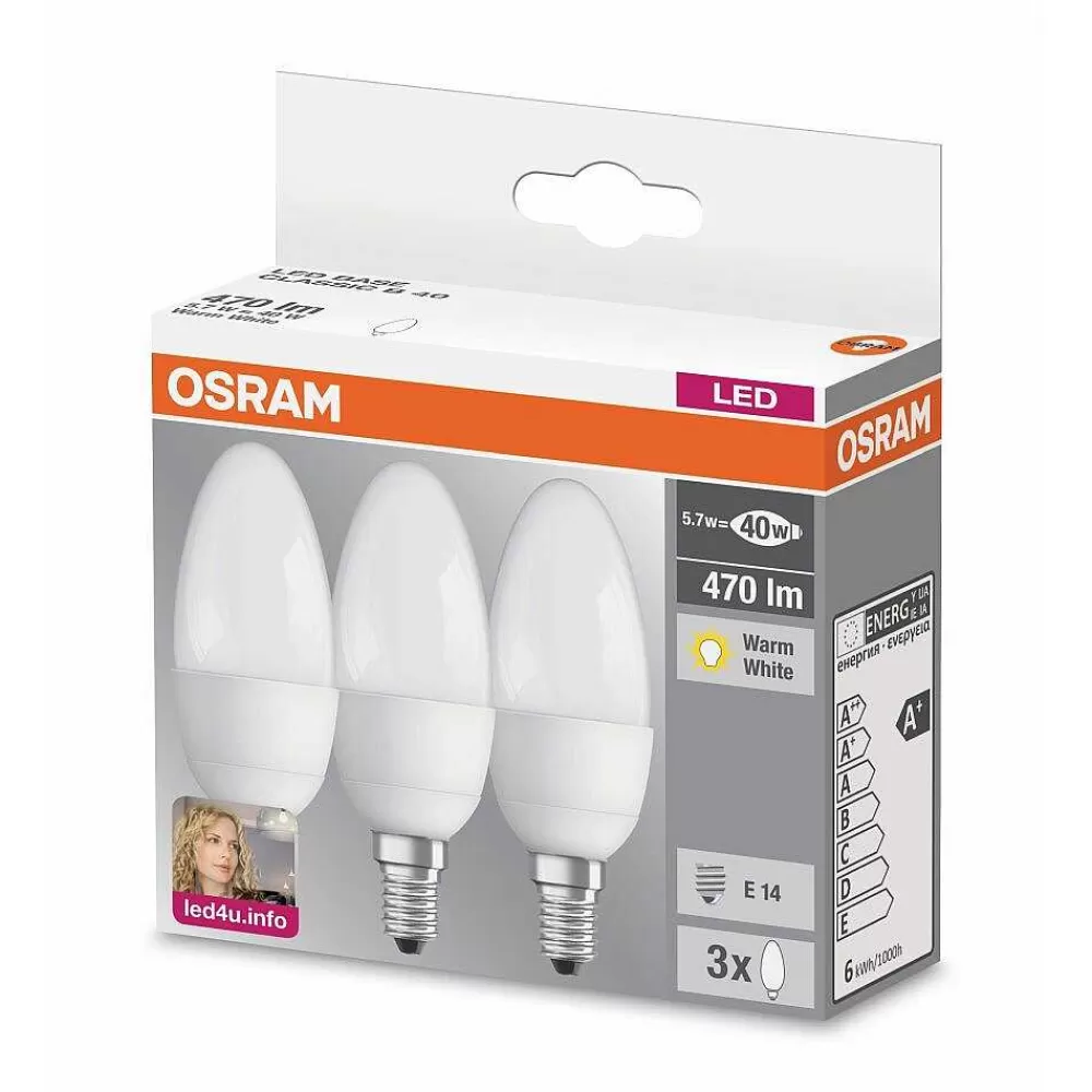 Luminaires Osram Lot De 3 Osram Led E14 5,7 Watt 2700 Kelvin 470 Lumen