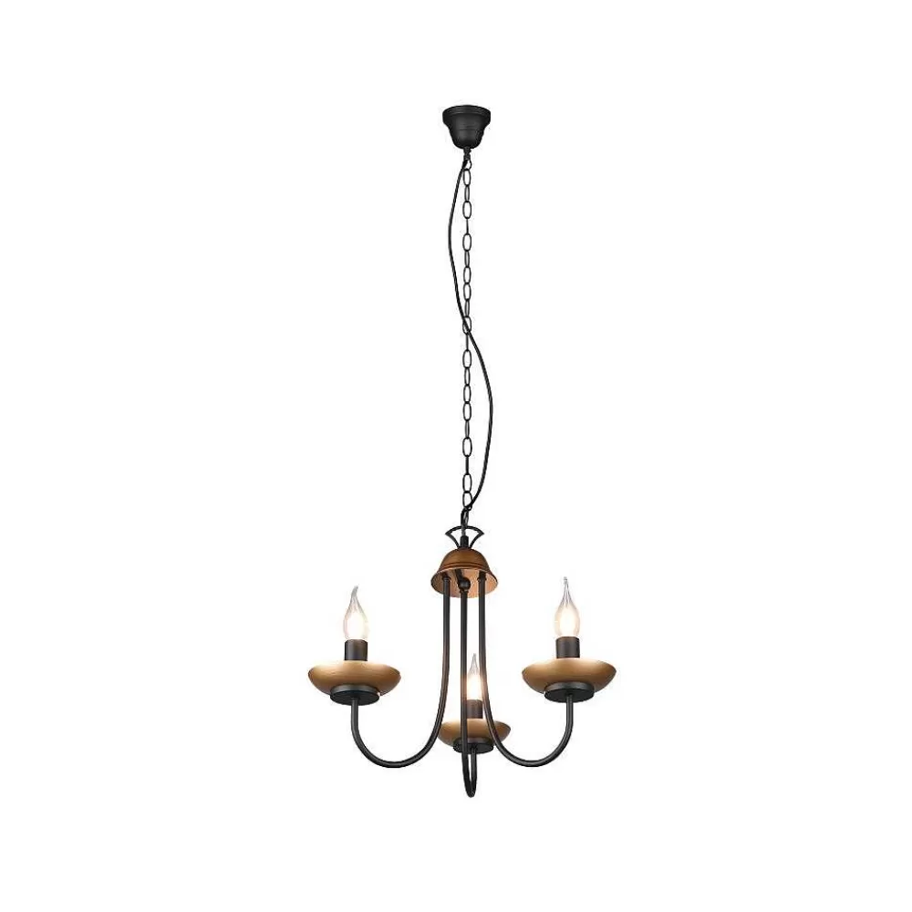 Luminaires Trio Lustre Trio Livia Noir, 3 Lumieres