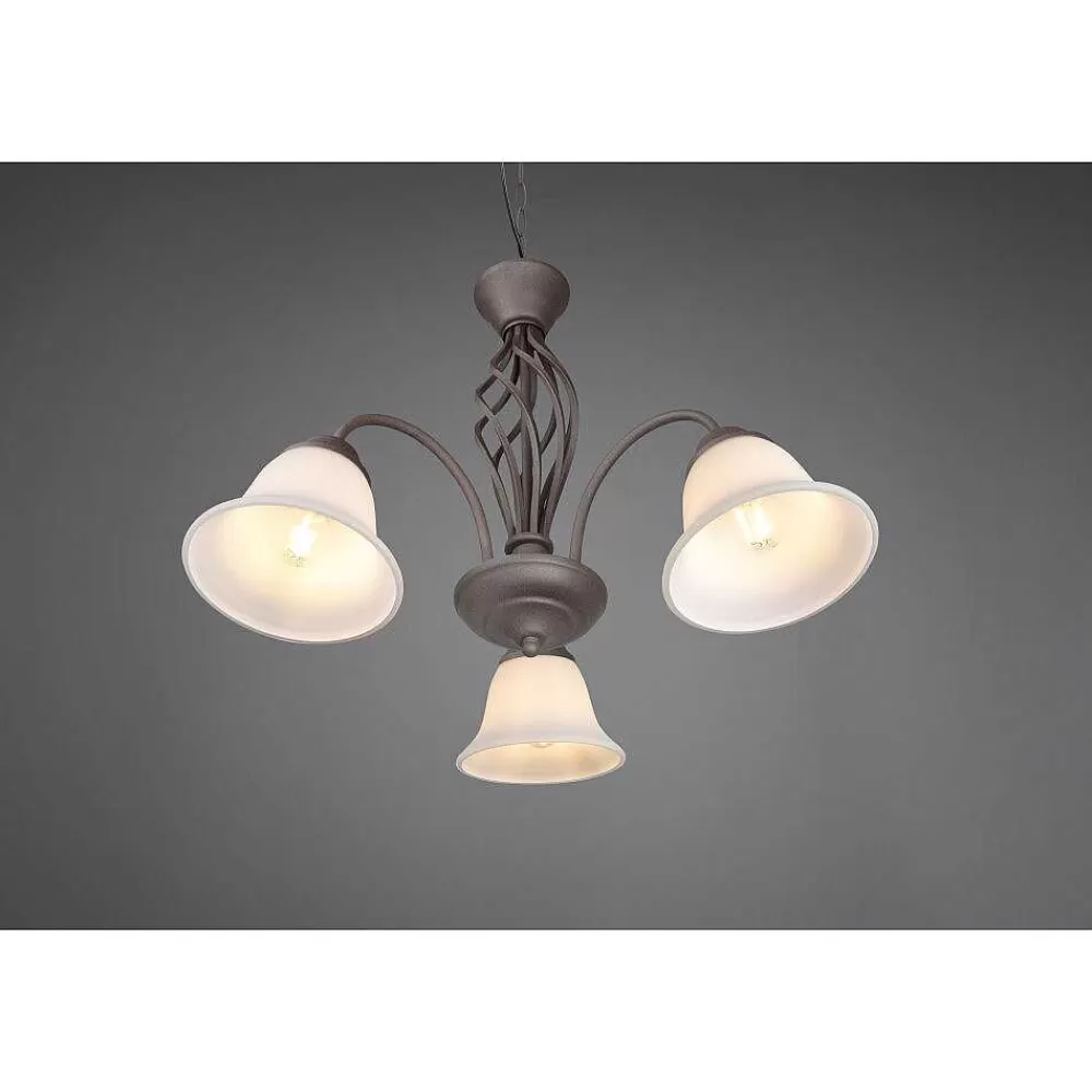 Luminaires Trio Lustre Trio-Leuchten Rustica Rouille, 3 Lumieres