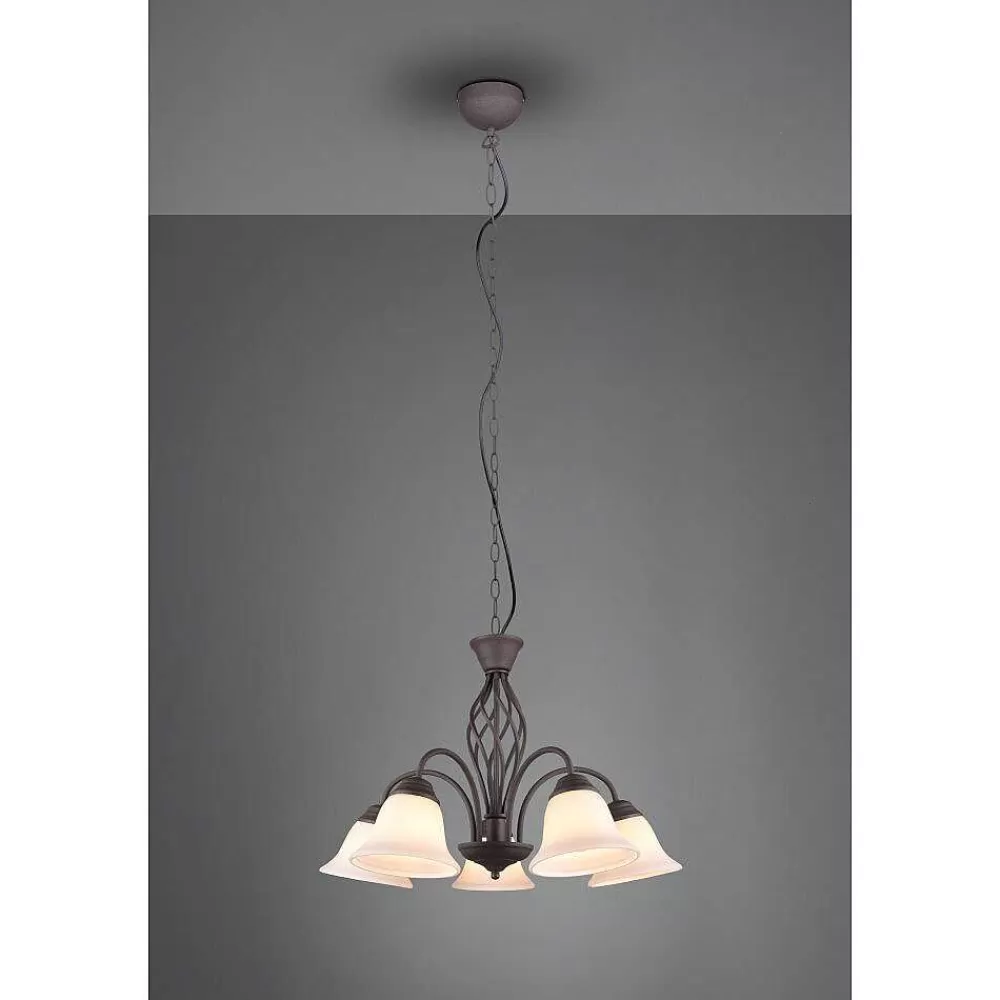 Luminaires Trio Lustre Trio-Leuchten Rustica Rouille, 5 Lumieres