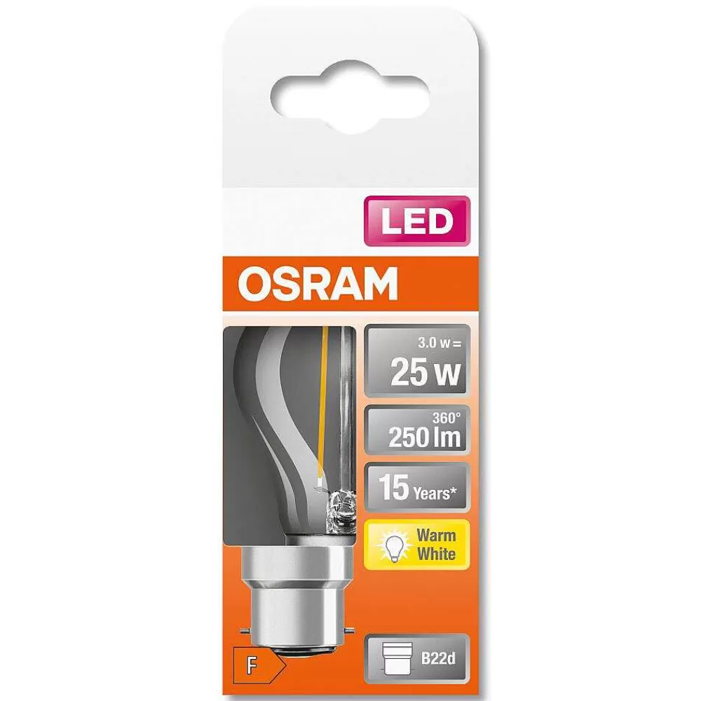 Luminaires Osram Osram Led Retrofit B22D 2,5 Watt 2700 Kelvin 250 Lumen