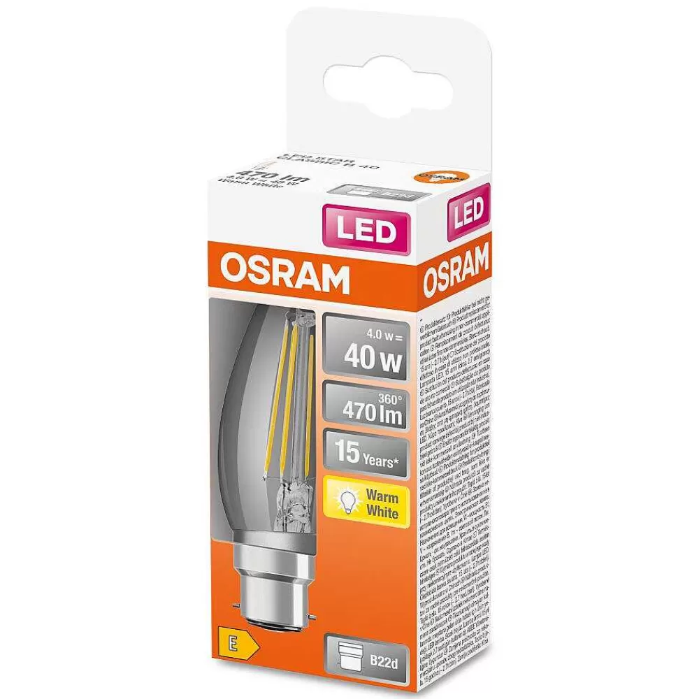 Luminaires Osram Osram Led Retrofit B22D 4 Watt 2700 Kelvin 470 Lumen