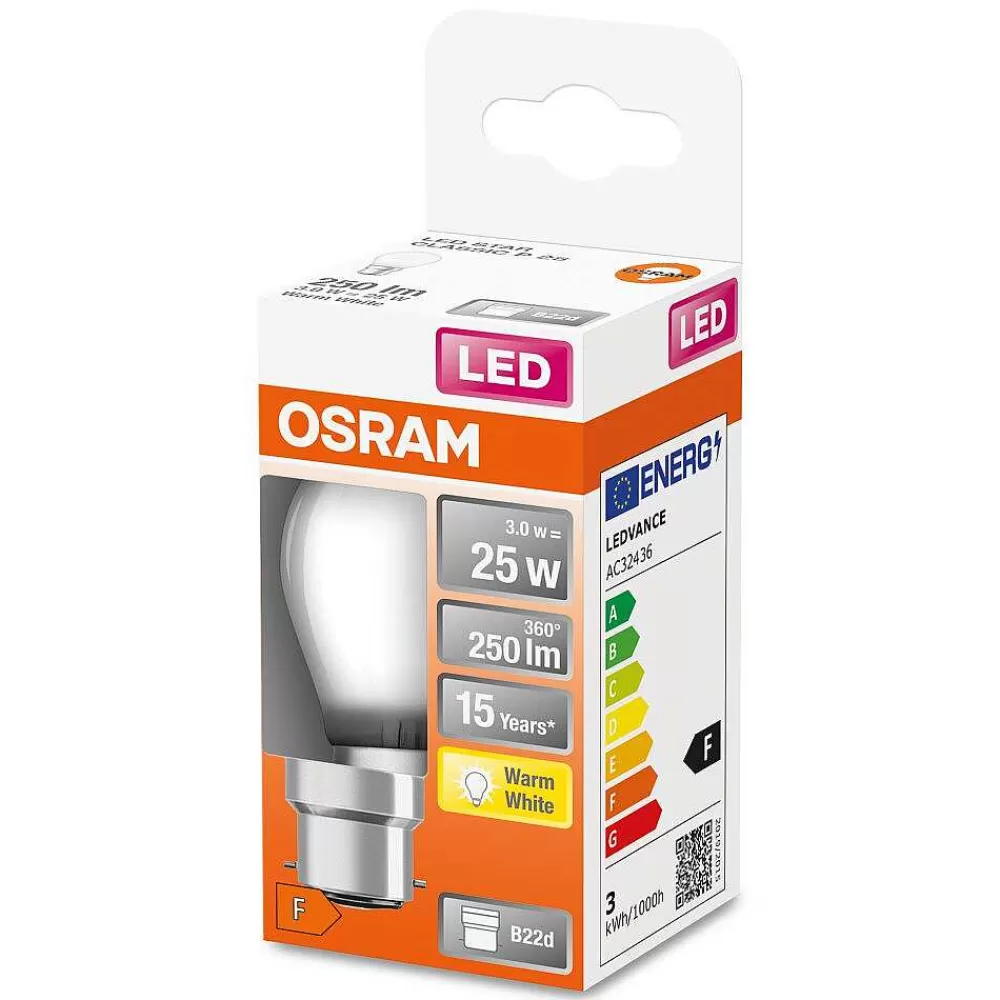 Luminaires Osram Osram Led Retrofit B22D 2,5 Watt 2700 Kelvin 250 Lumen