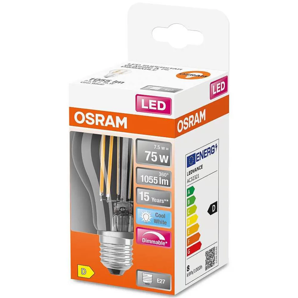 Luminaires Osram Osram Led Retrofit E27 7,5 Watt 4000 Kelvin 1055 Lumen