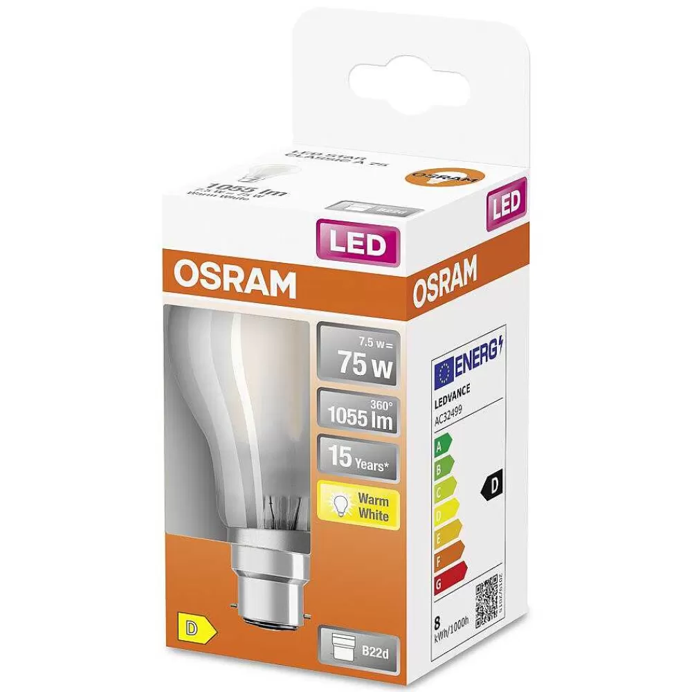 Luminaires Osram Osram Led Retrofit Led B22D 7,5 Watt 2700 Kelvin 1055 Lumen