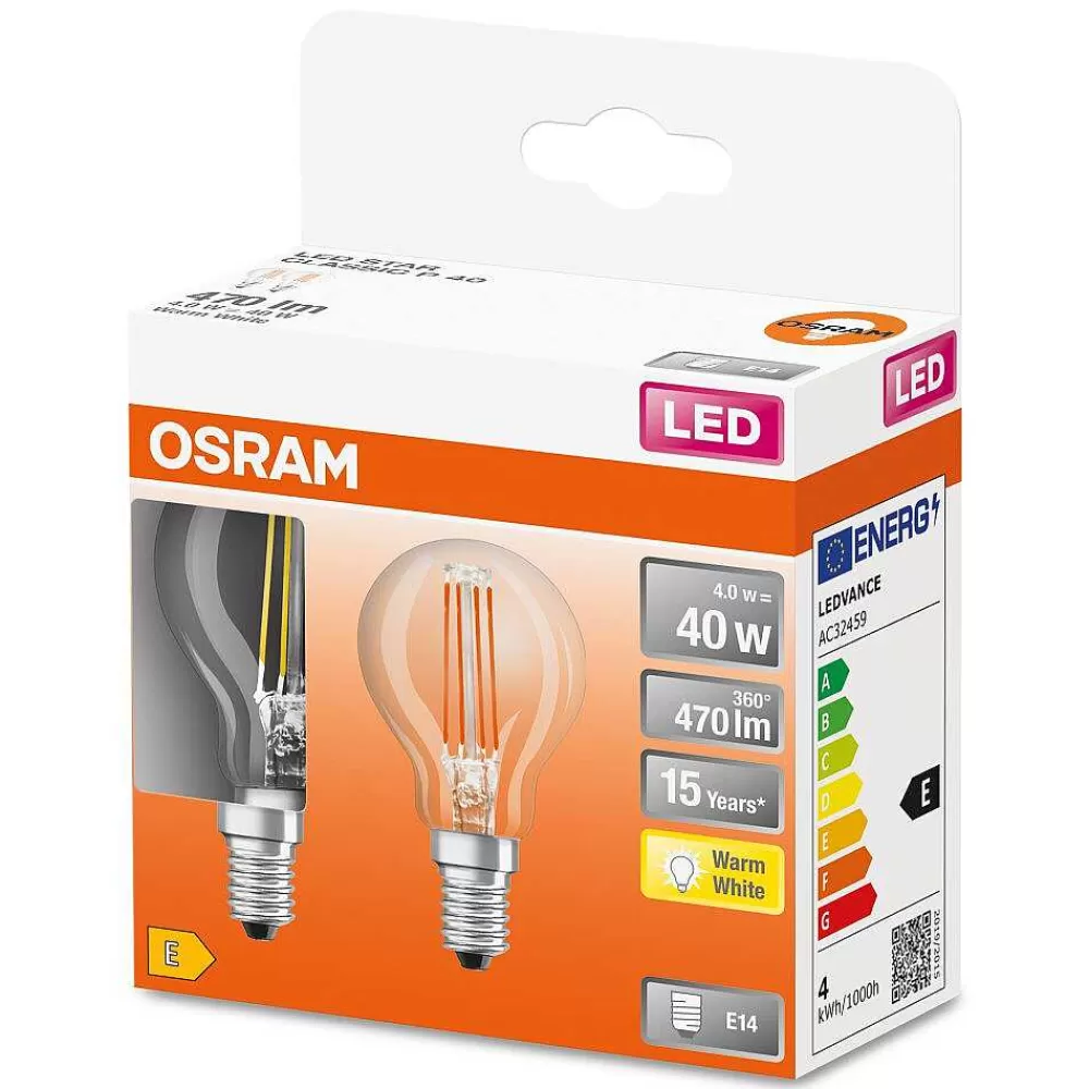 Luminaires Osram Osram Led Retrofit Lot De 2 E14 4 Watt 2700 Kelvin 470 Lumen