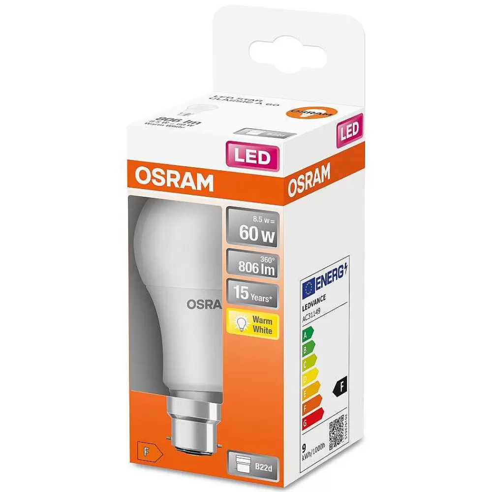 Luminaires Osram Osram Led Star B22D 8,5 Watt 2700 Kelvin 806 Lumen