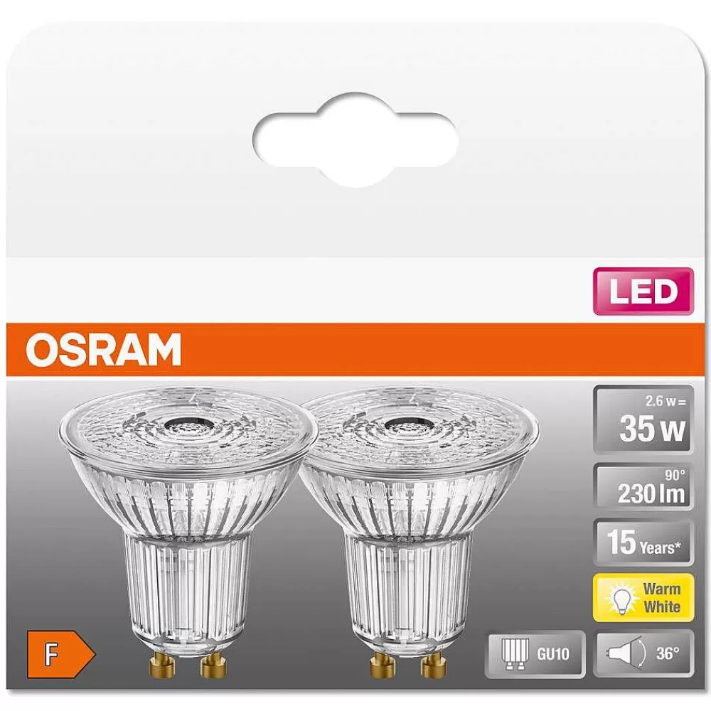 Luminaires Osram Osram Led Star Lot De 2 Gu10 2,6 Watt 2700 Kelvin 230 Lumen