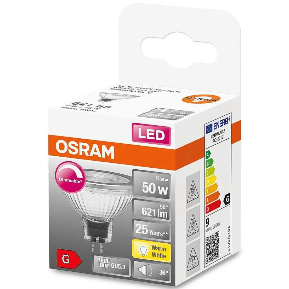 Luminaires Osram Osram Led Superstar Gu5.3 8 Watt 2700 Kelvin 621 Lumen