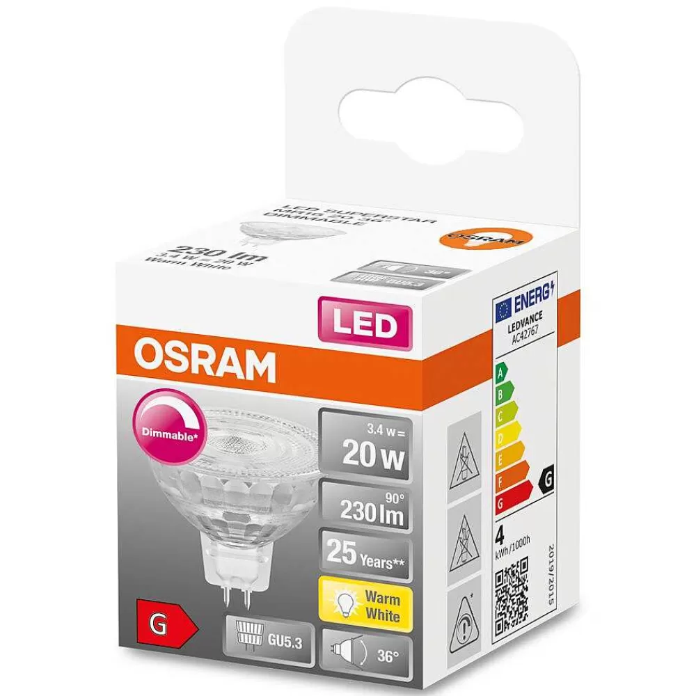 Luminaires Osram Osram Led Superstar Gu5.3 3,4 Watt 2700 Kelvin 230 Lumen