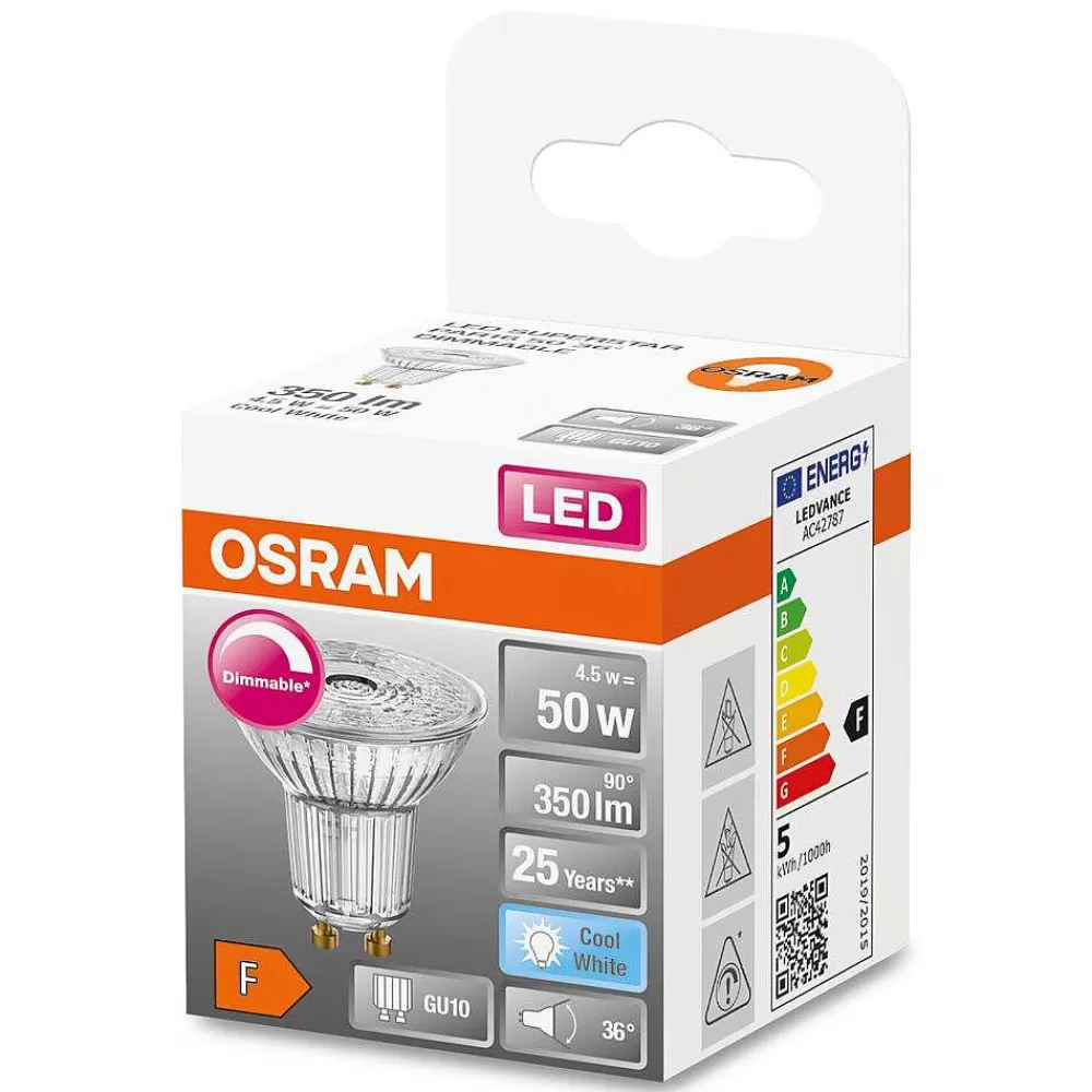 Luminaires Osram Osram Led Superstar Led Gu10 4,5 Watt 4000 Kelvin 350 Lumen