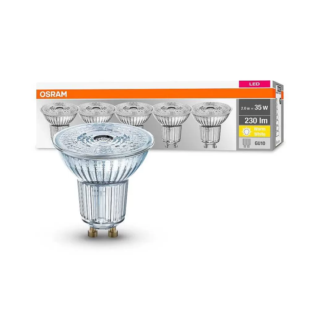 Luminaires Ledvance Osram Lot De 5 Led Gu10 2,6 Watt 2700 Kelvin 230 Lumen