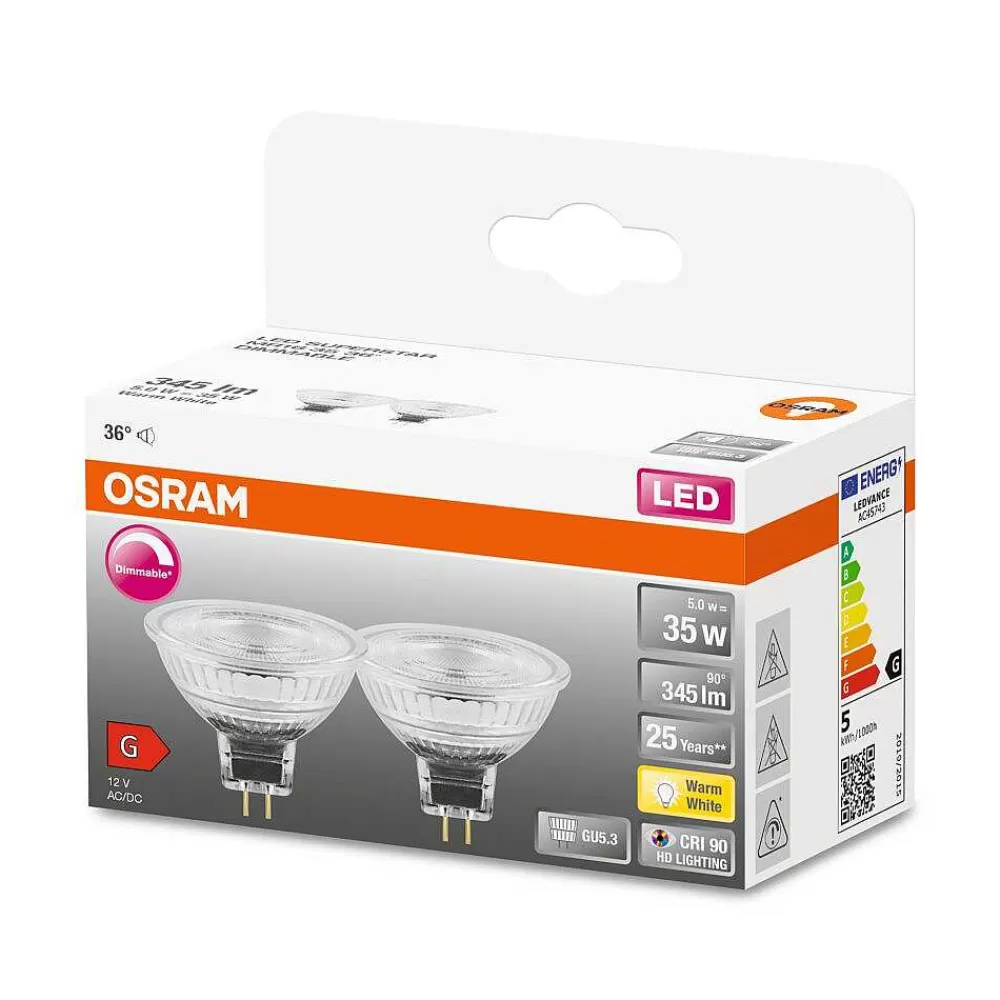 Luminaires Osram Osram Lot De 2Led Superstar Gu5.3 5 Watt 2700 Kelvin 345 Lumen