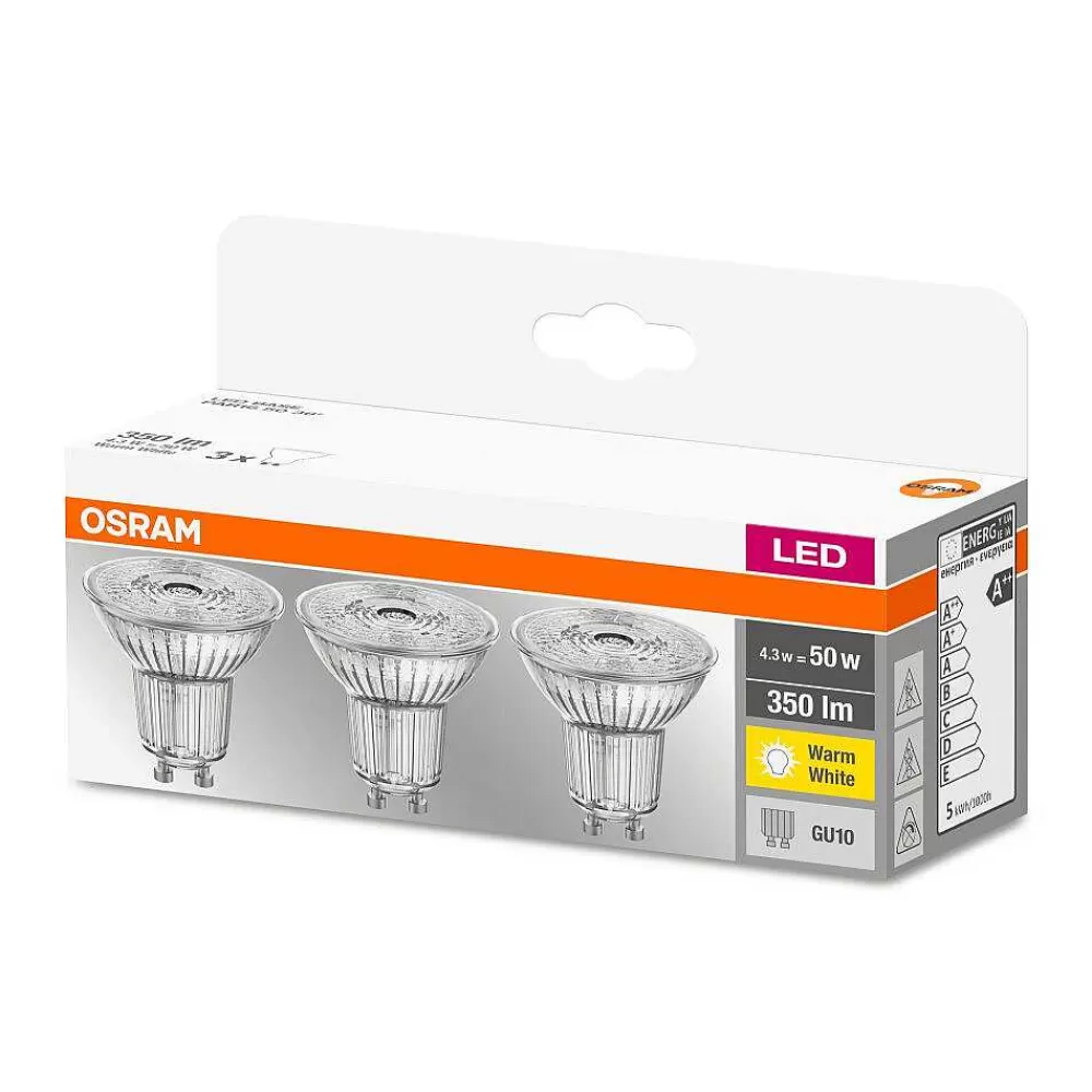 Luminaires Ledvance Osram 3X Set Led Gu10 4,3 Watt 2700 Kelvin 350 Lumen