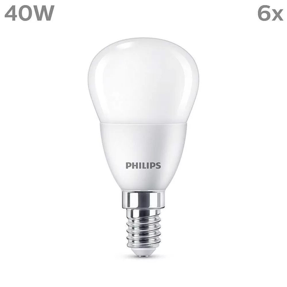 Luminaires Philips Philips Classic Lot De 6 Led E14 4,9 Watt 2700 Kelvin 470 Lumen