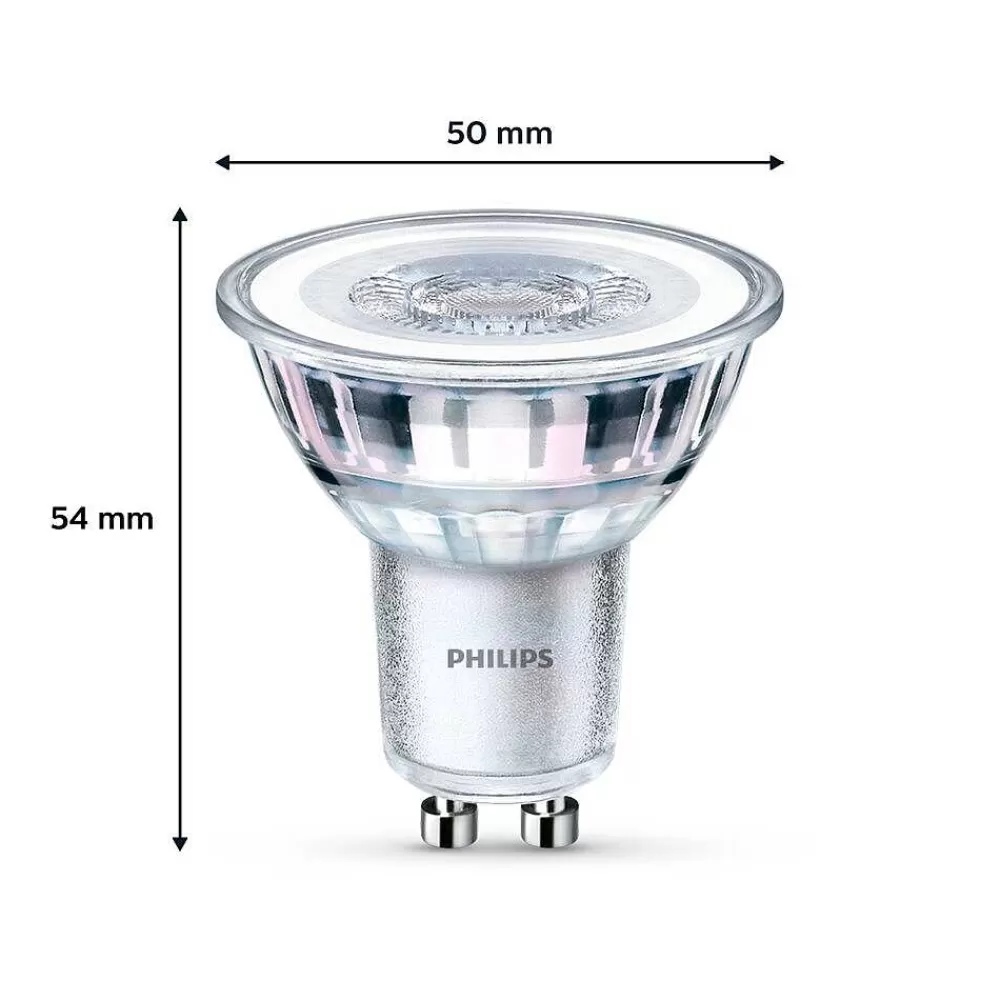 Luminaires Philips Philips Classic Lot De 2 Led Gu10 4,6 Watt 4000 Kelvin 390 Lumen