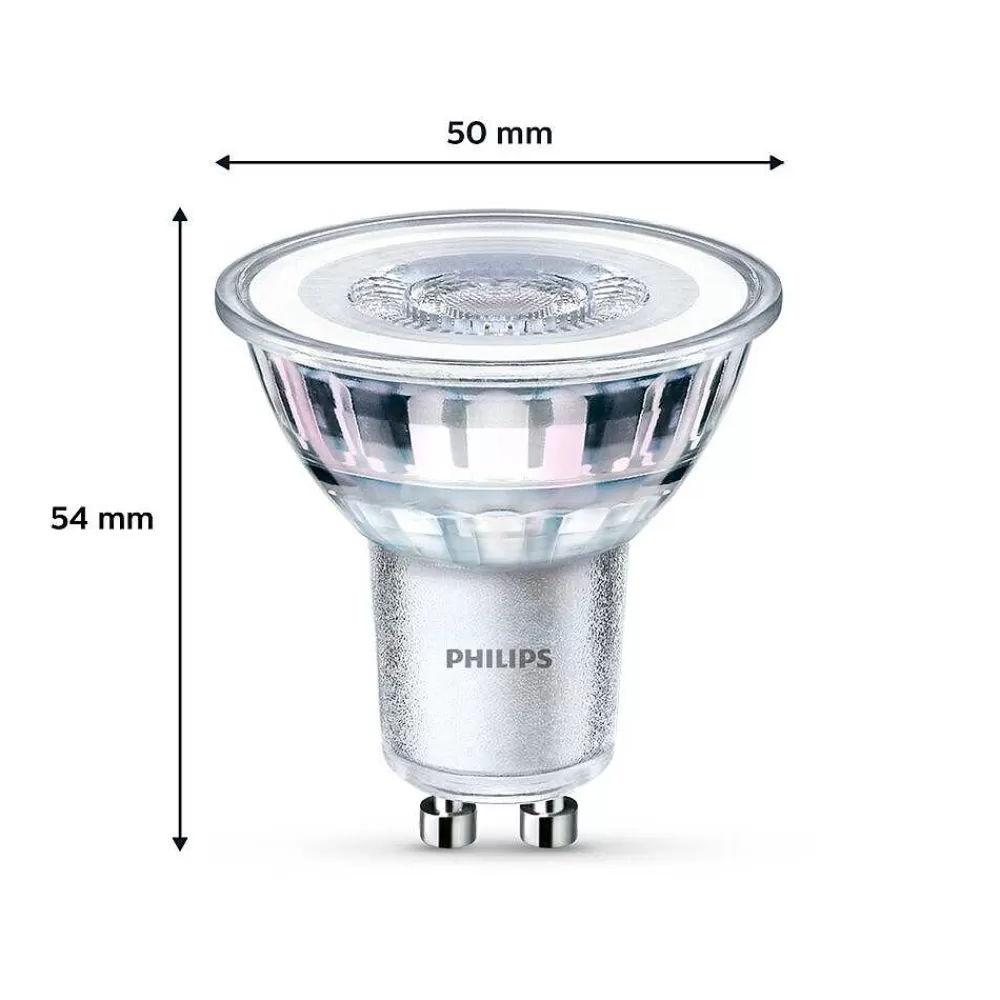 Luminaires Philips Philips Classic Lot De 6 Led Gu10 4,6 Watt 2700 Kelvin 355 Lumen