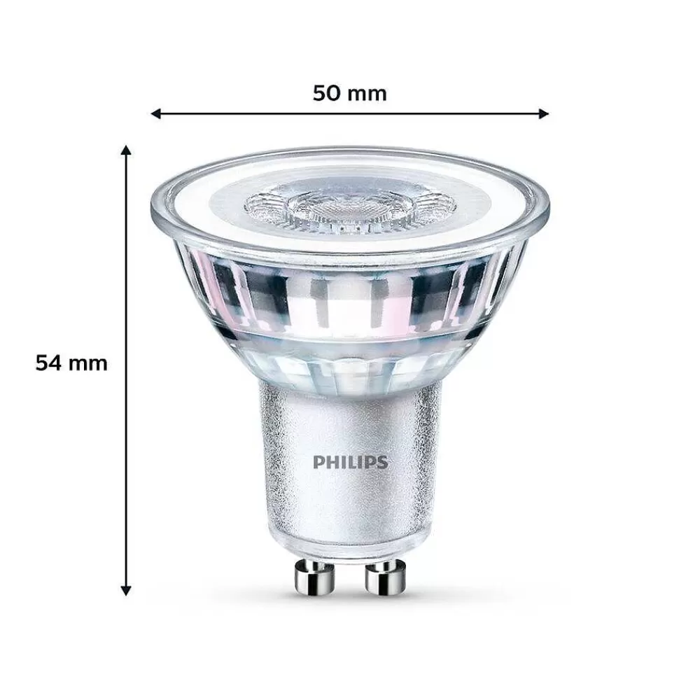 Luminaires Philips Philips Classic Lot De 2 Led Gu10 3,5 Watt 2700 Kelvin 255 Lumen