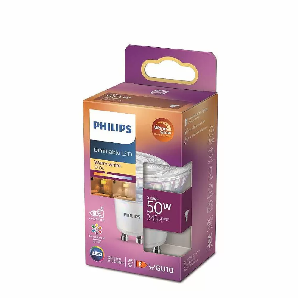 Luminaires Philips Philips Led Gu10 3,8 Watt 2700-2200 Kelvin 345 Lumen