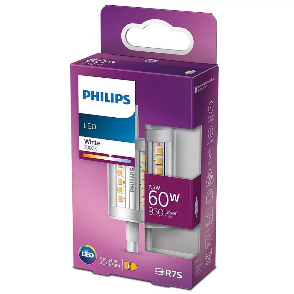 Luminaires Philips Philips Led R7S 7,5 Watt 3000 Kelvin 950 Lumen