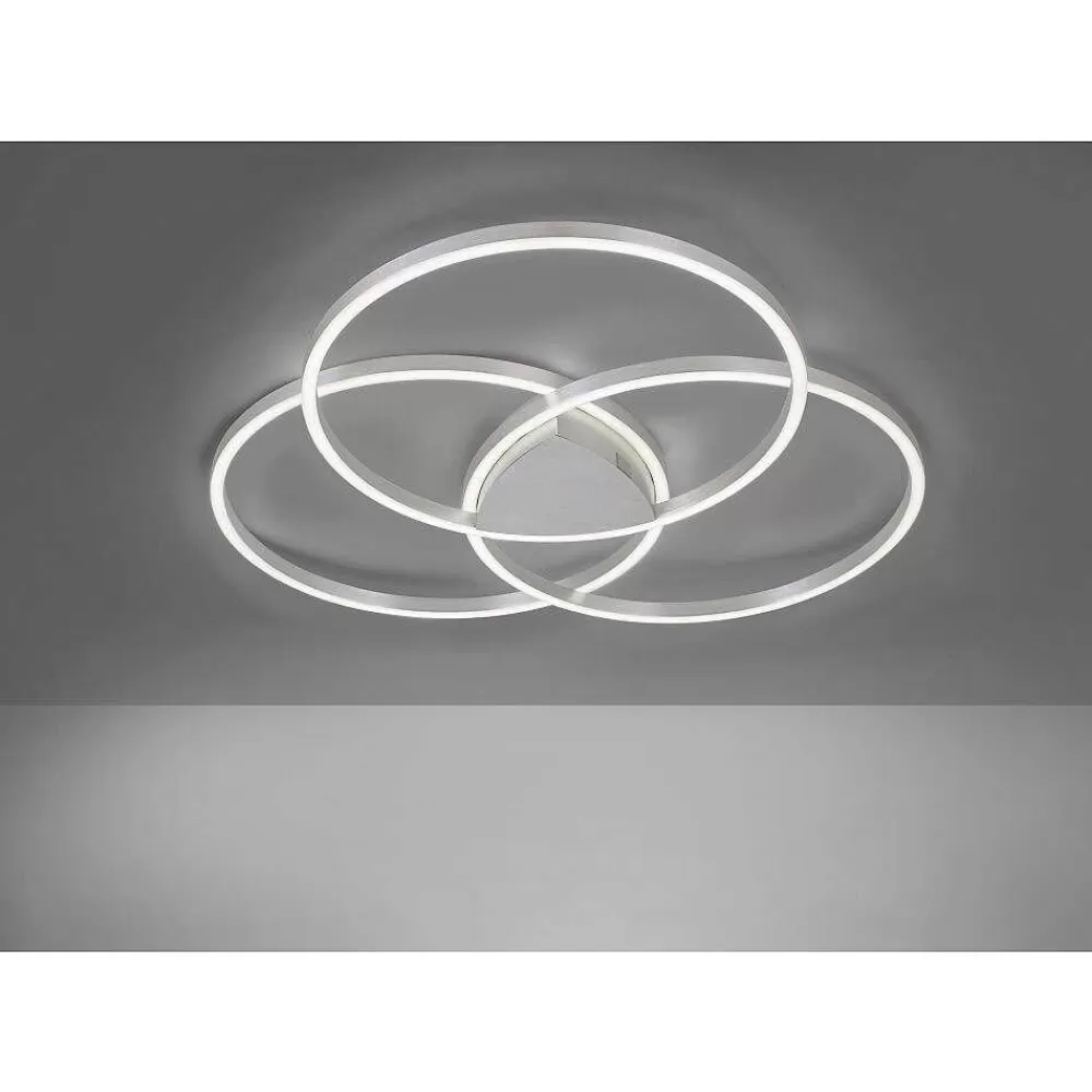 Paul Neuhaus Q-Serie Plafonnier Paul Neuhaus Q-Kate Led Argente, 3 Lumieres, Telecommandes