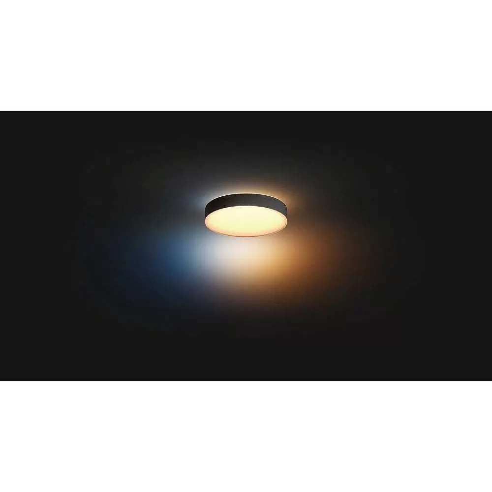 Luminaires Philips Plafonnier Philips Hue Enrave Led Noir, 1 Lumiere, Telecommandes