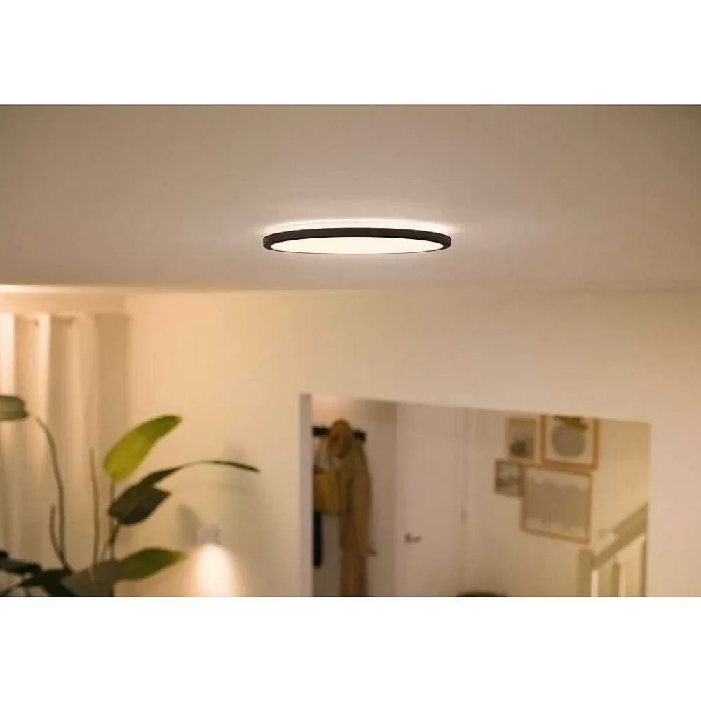 Luminaires Philips Plafonnier Philips Wiz Super Slim Led Noir, 1 Lumiere