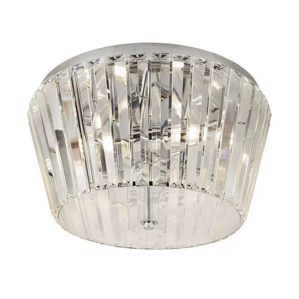 Luminaires Searchlight Plafonnier Searchlight Tiara Chrome, Transparent, 3 Lumieres