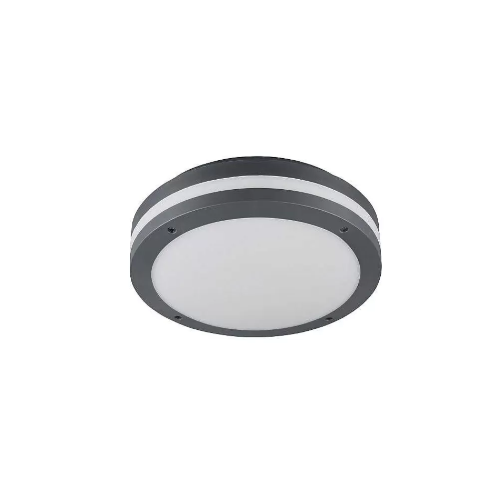 Luminaires Trio Plafonnier Trio Piave Led Anthracite, 1 Lumiere, Detecteur De Mouvement