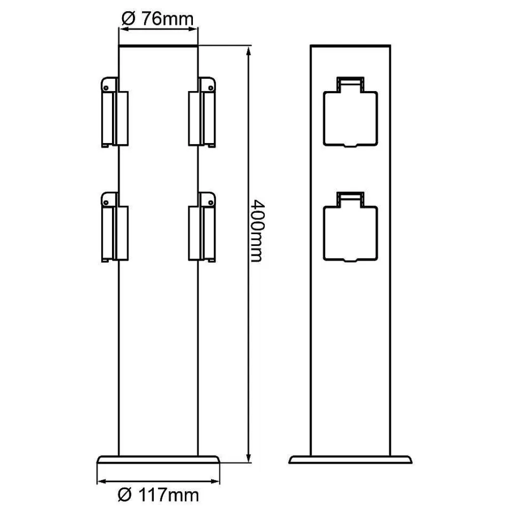 Luminaires Brilliant Prises Électriques D\\'Exterieur Brilliant Dody Noir