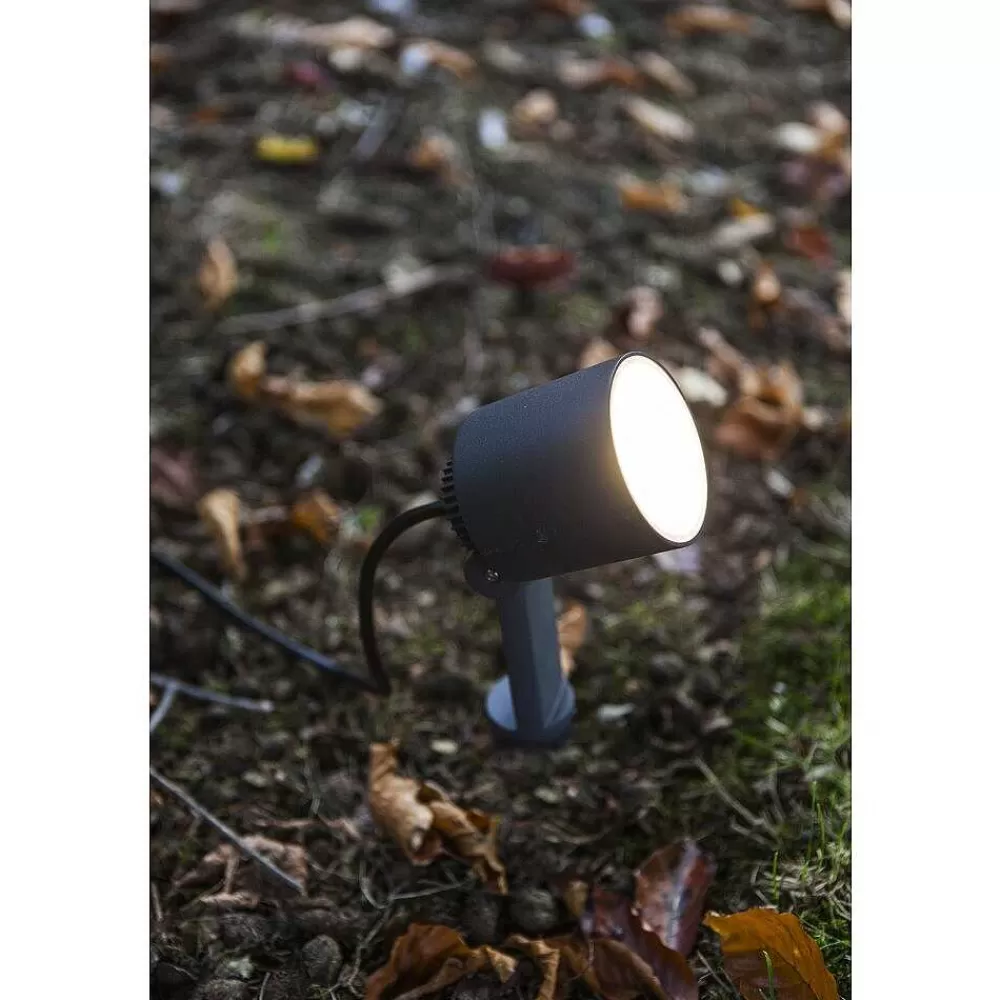 Luminaires Lutec Spot De Jardin Lutec Explorer Led Anthracite, 1 Lumiere