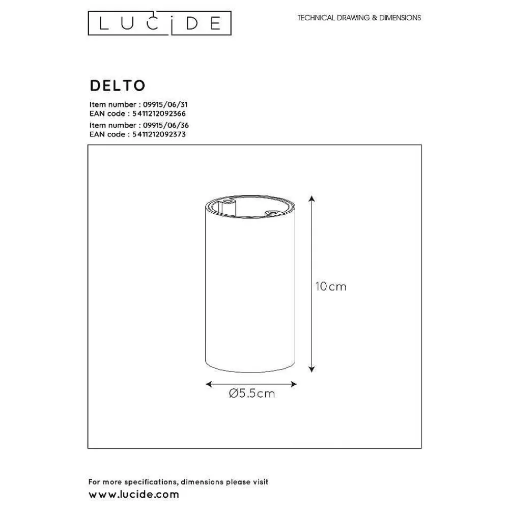 Luminaires Lucide Spot De Plafond Lucide Delto Led Gris, 1 Lumiere