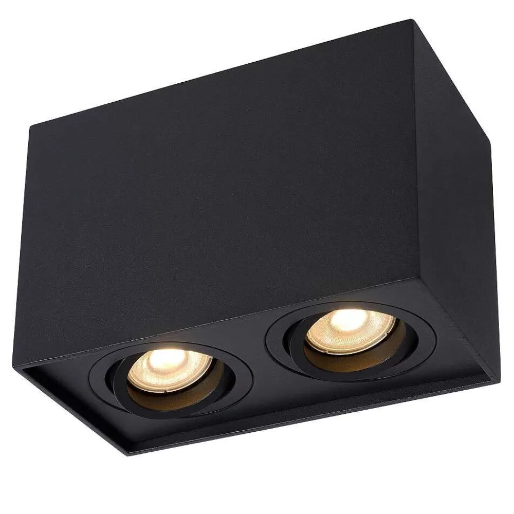 Luminaires Lucide Spot De Plafond Lucide Tube Noir, 2 Lumieres