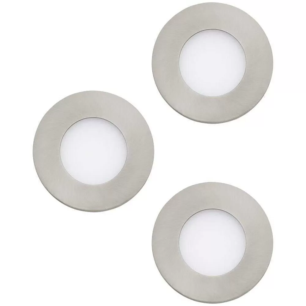 Luminaires Eglo Spot Encastrable Eglo Fueva Led Nickel Mat, 3 Lumieres