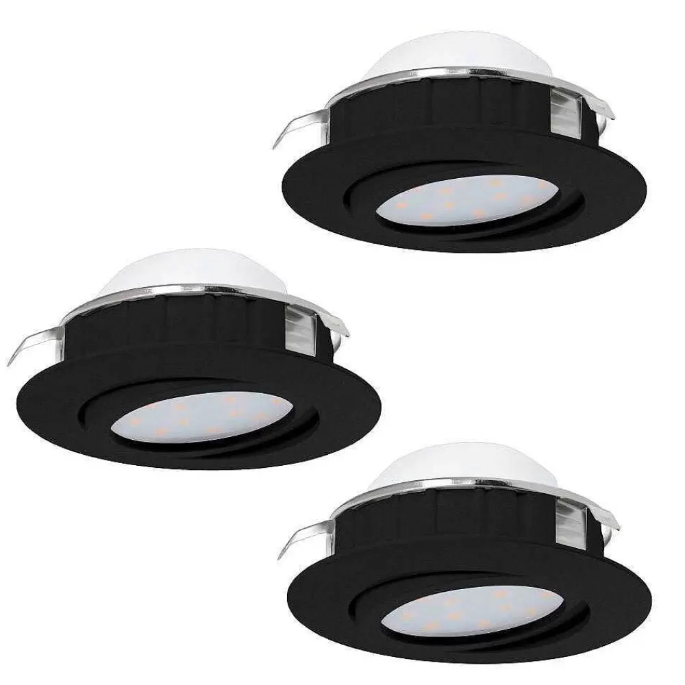 Luminaires Eglo Spot Encastrable Eglo Pineda Led Noir, 3 Lumieres