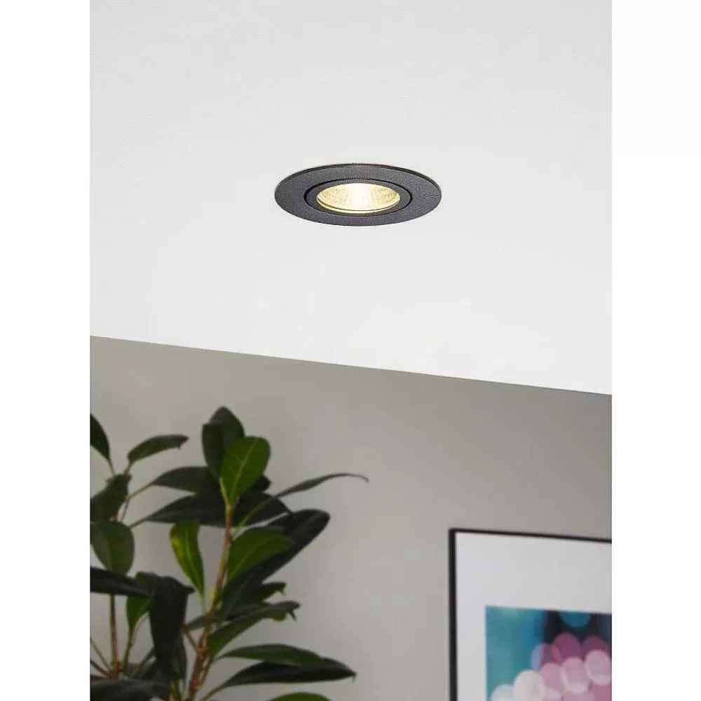 Luminaires Eglo Spot Encastrable Eglo Saliceto Led Noir, 1 Lumiere